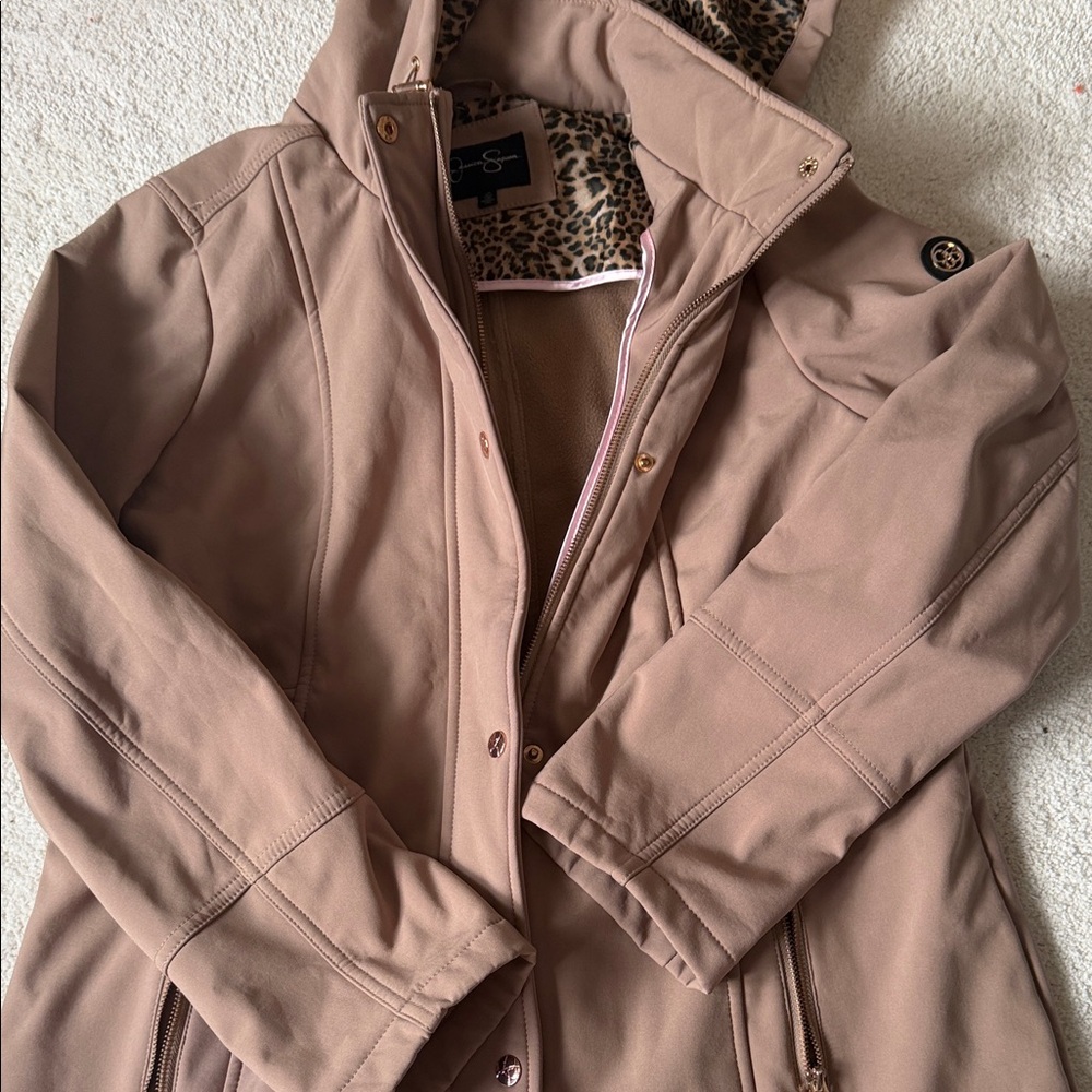 Women's Hooded Softshell Jacket - Taupe - Picture 3 of 7